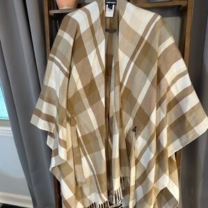 Lands' End Tan and Cream Poncho